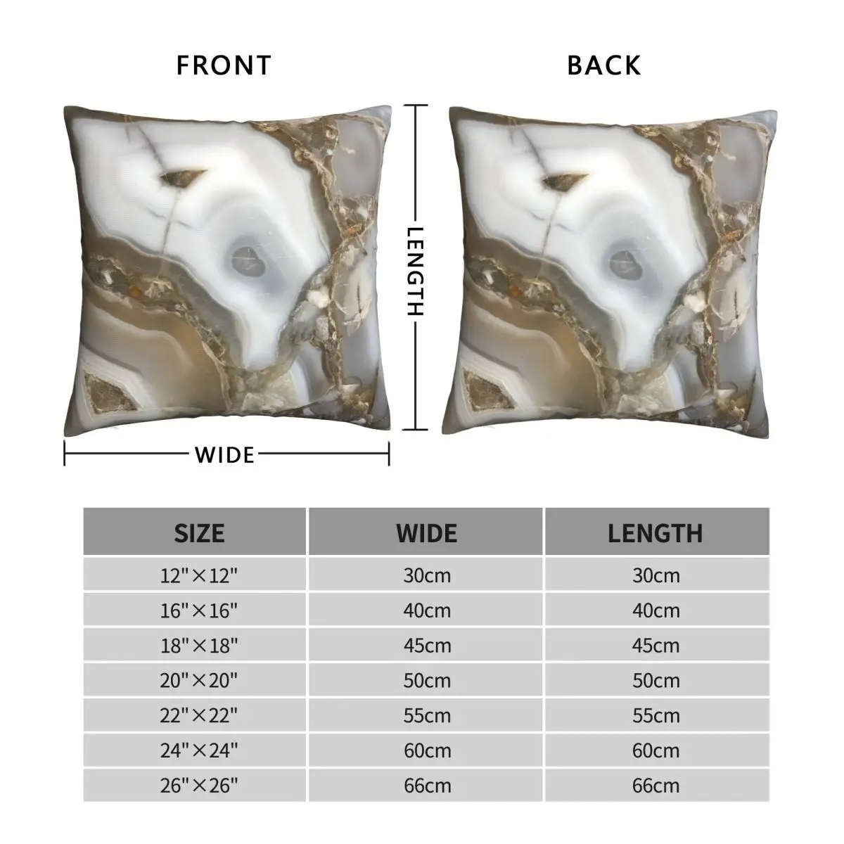 Agate Geode Compilation Square Pillowcase Polyester Linen Velvet Printed Zip Decor Home Cushion Cover