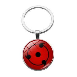 Fashion Jewelry Ninja Sharingan Keyring Anime Naruto Crystal Keychain Action Figures Sasuke Itachi For Men Fans Gift Bag Pendant