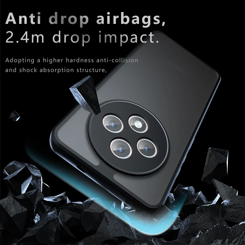 Case For OPPO Reno 12 F 12FS 5G F27 Luxury Matte Transparent Armor Cover For OPPO Reno 12 FS Acrylic Shockproof Bumper Funda