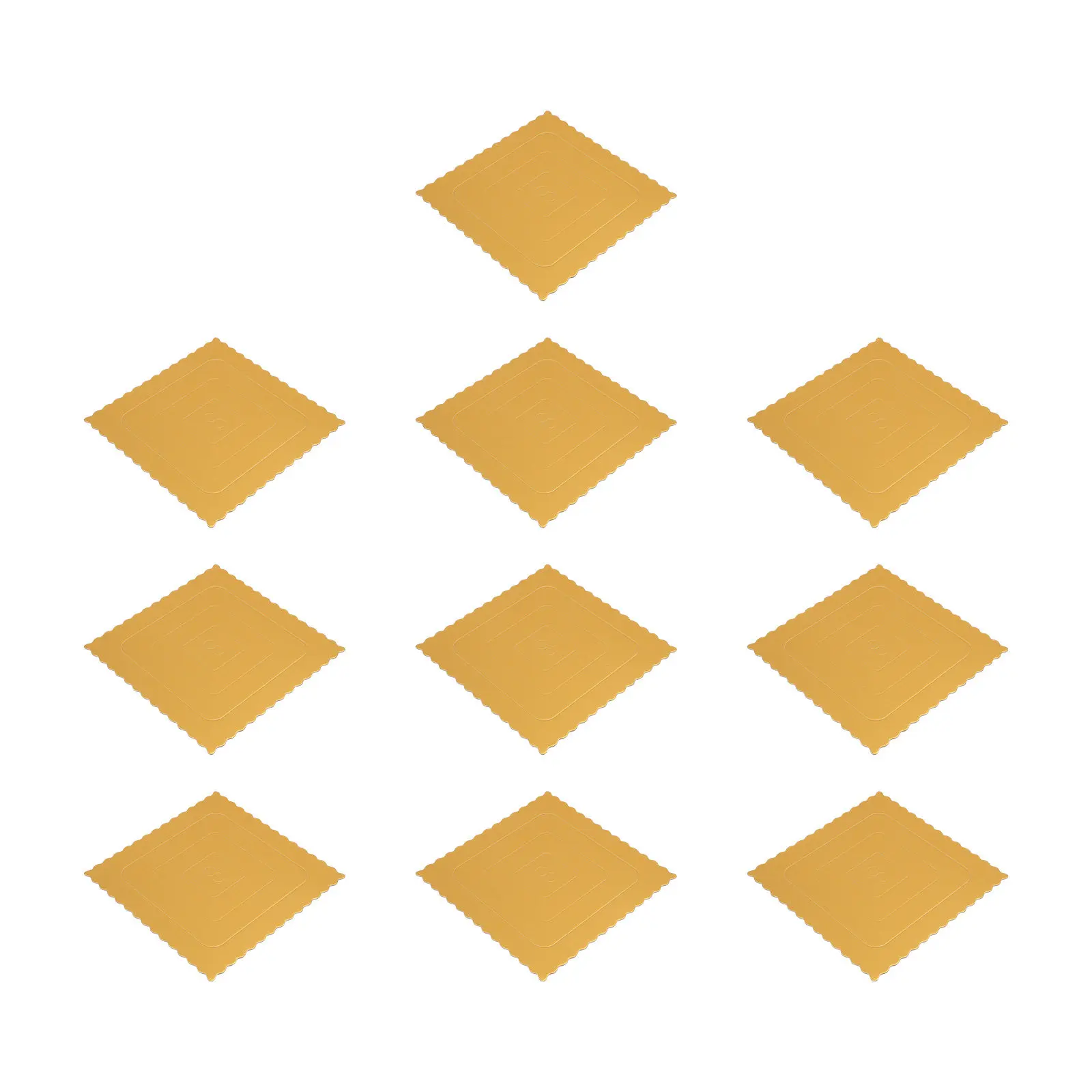 

10Pcs Square Cake Cardboard Bases Golden Disposable Cake Boards Birthday Dessert Serving Trays Bakery