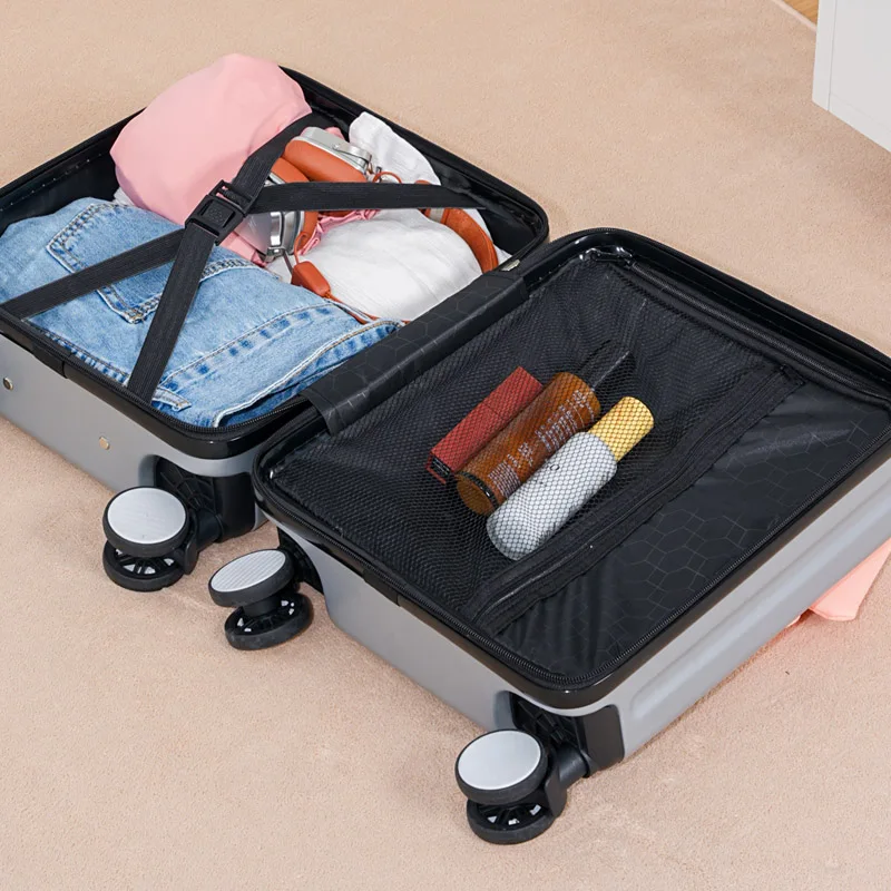 Tas Koper Mini 16-Inci dengan Tali Selempang, Koper Kabin Beroda, Tas Mini dengan Gagang Tarik dan Roda, Rak Koper Mini