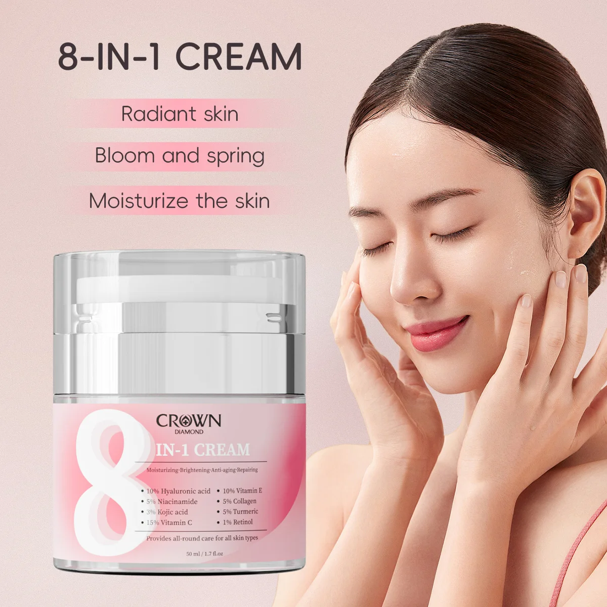 

8IN1 Brightening Cream Fade Freckles Dark Spots Melasma Acne Marks Brighten Even Skin Tone Whitening Facial Care