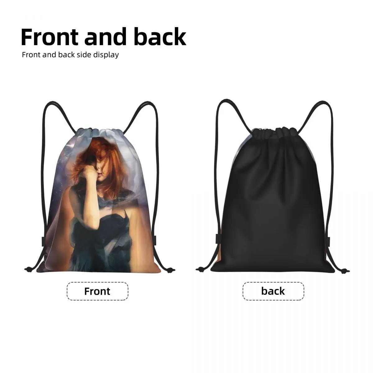 Mylene Farmer Zaino con coulisse Donna Uomo Sport Palestra Sackpack Borsa pieghevole per la spesa per cantante francese