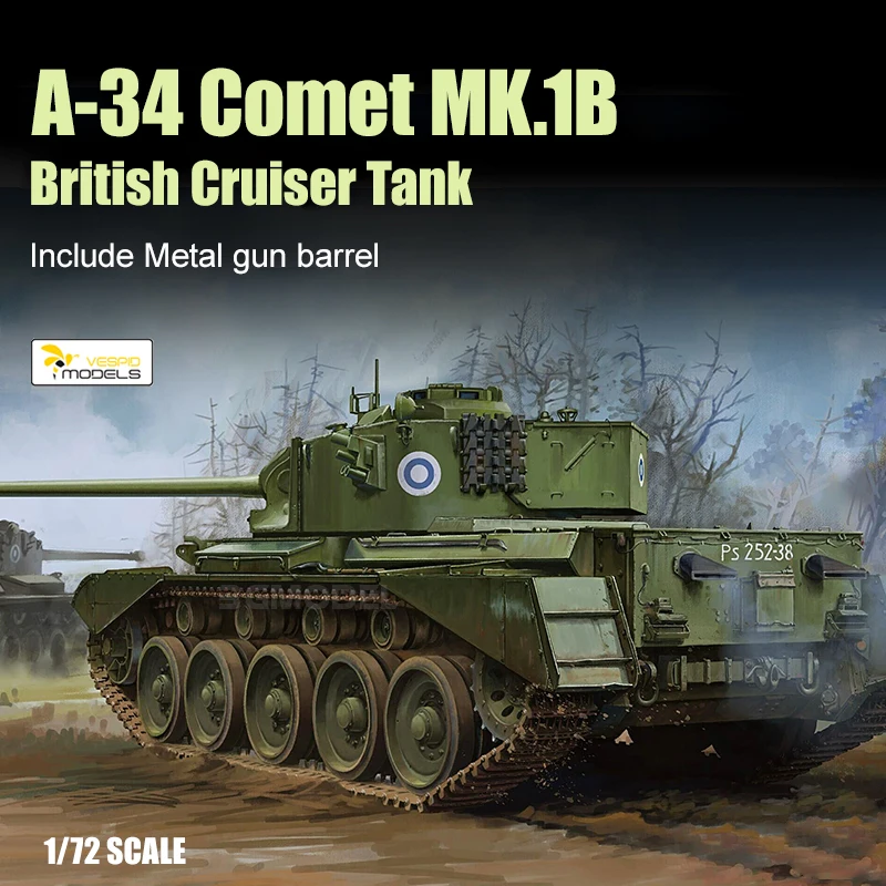 

Vespid model assembly tank model kit VS720004 A-34 Comet Cruiser tank MK.1B 1/72