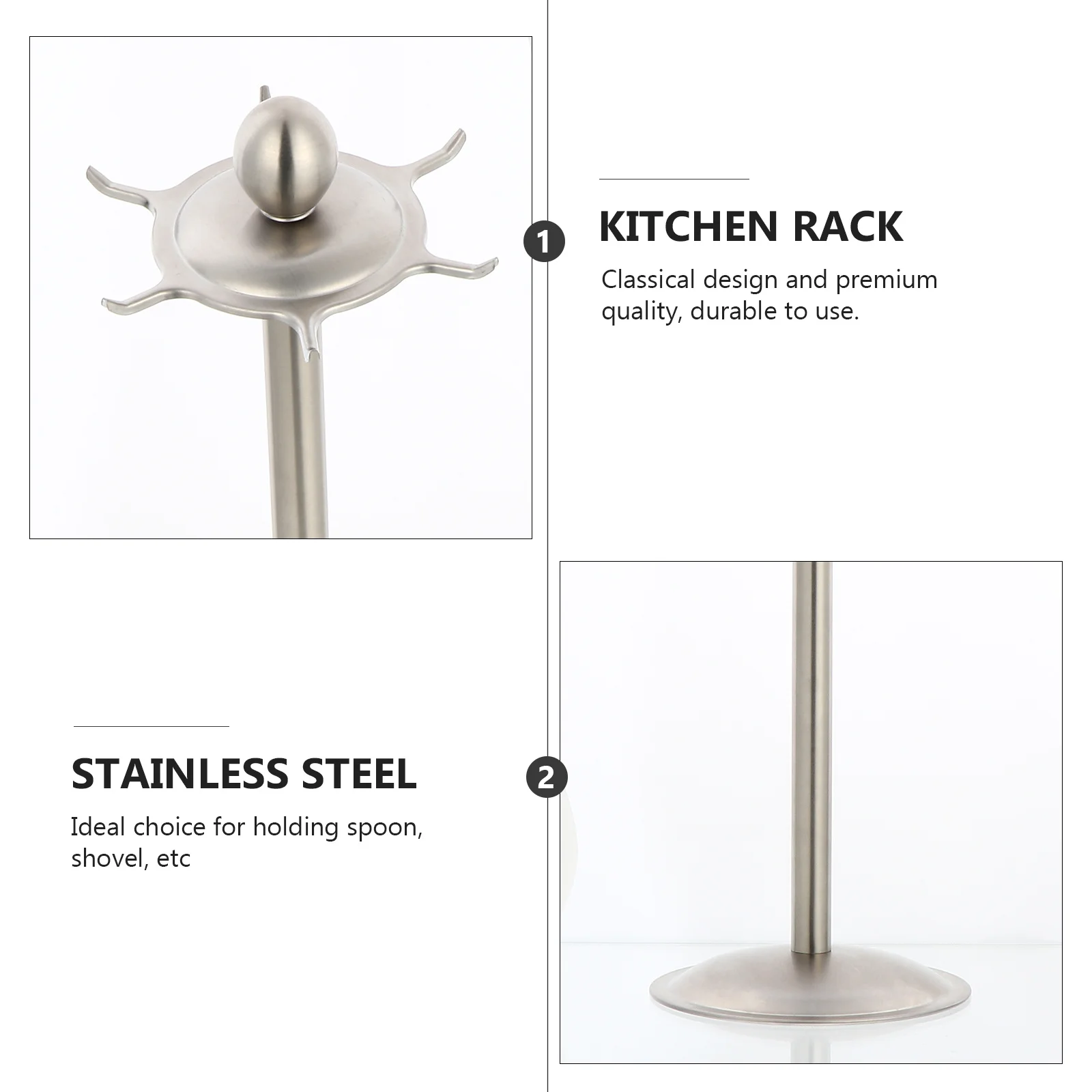 

Kitchen Utensil Holder Stand For 6 Spoons Shovels Spatulas Cooking Tools Organizer Metal Storage Rack For Countertop Stovetop