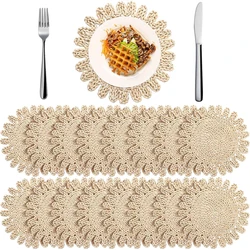 2PCS/4PCS/6PCS/8PCS Woven Placemats Boho Farmhouse Tablemat Individual Christmas Rattan Tablemats for Baby Shower Wedding Party