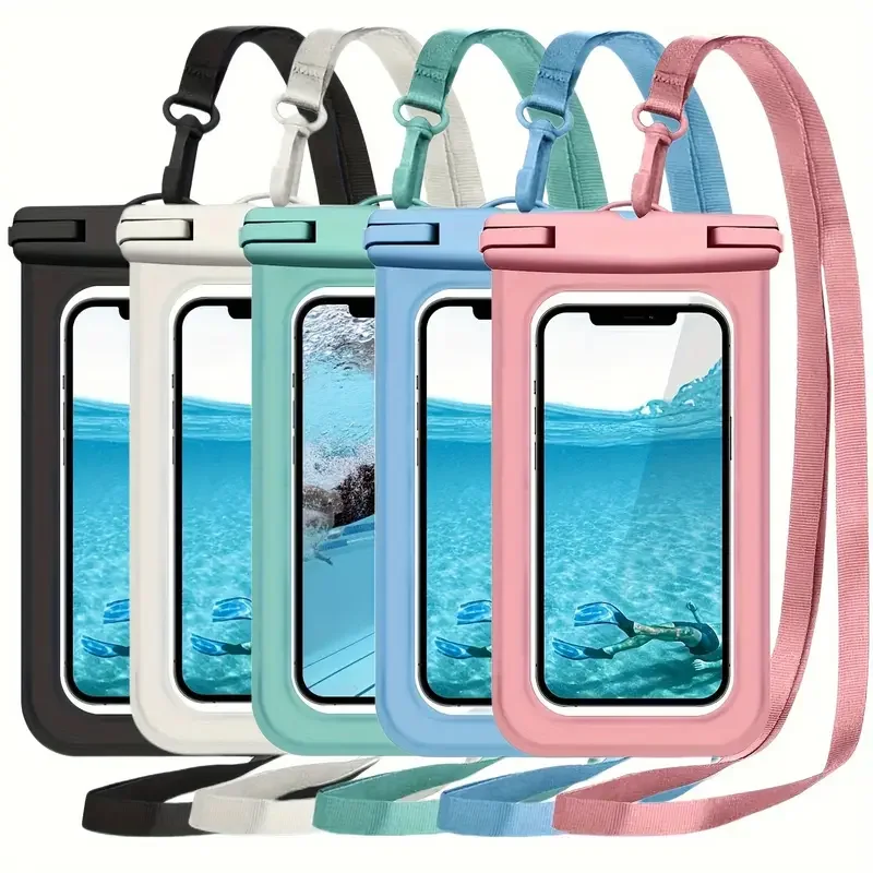 2 Packs of Extra-Large Waterproof Pouches - Keep Your Smartphone Dry & Protected Underwater!