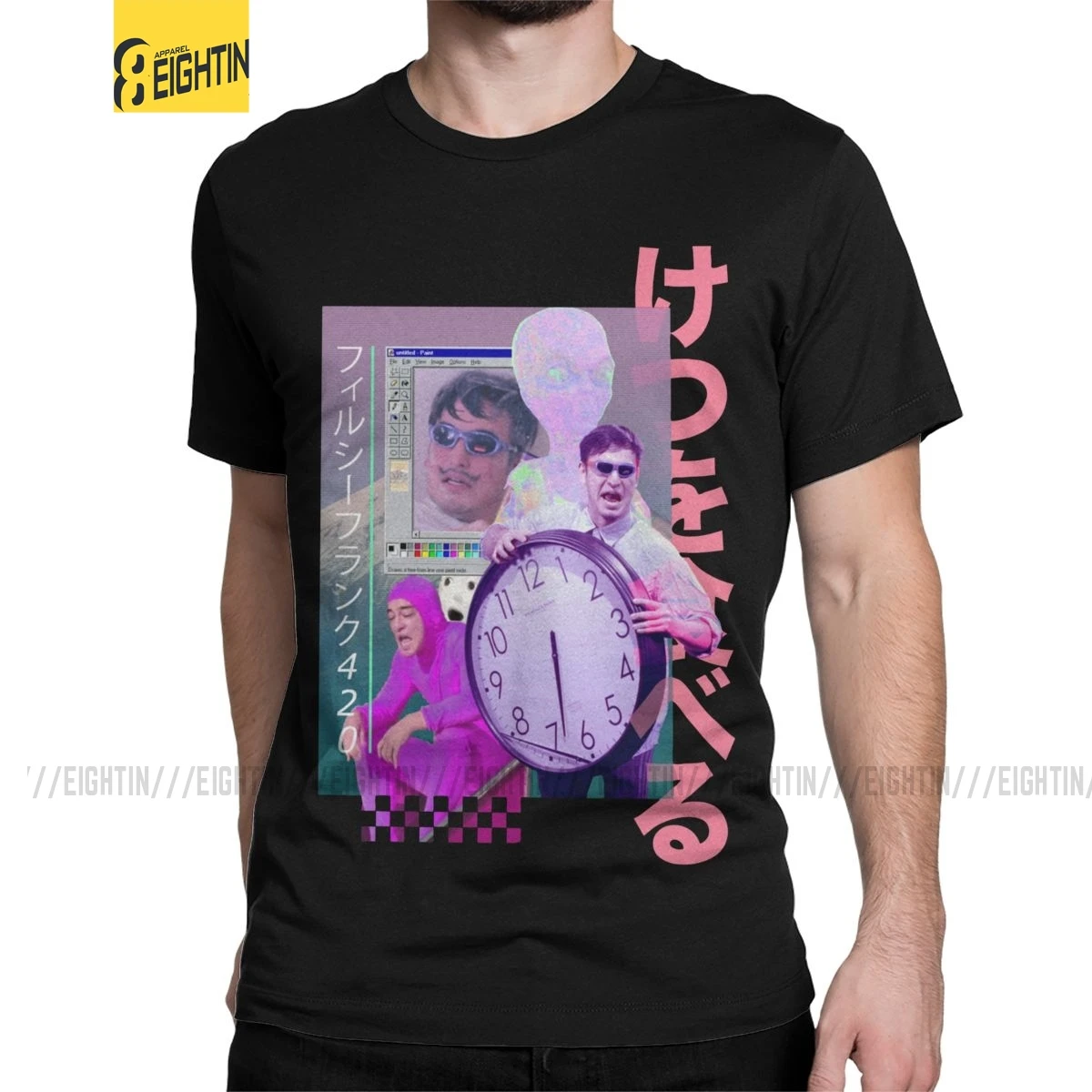 Eightin Vaporwave Filthy Frank 420 T Shirt 100% Cotton Large Size Crewneck Printing Tees for Men T-Shirts Short Sleeves Gift