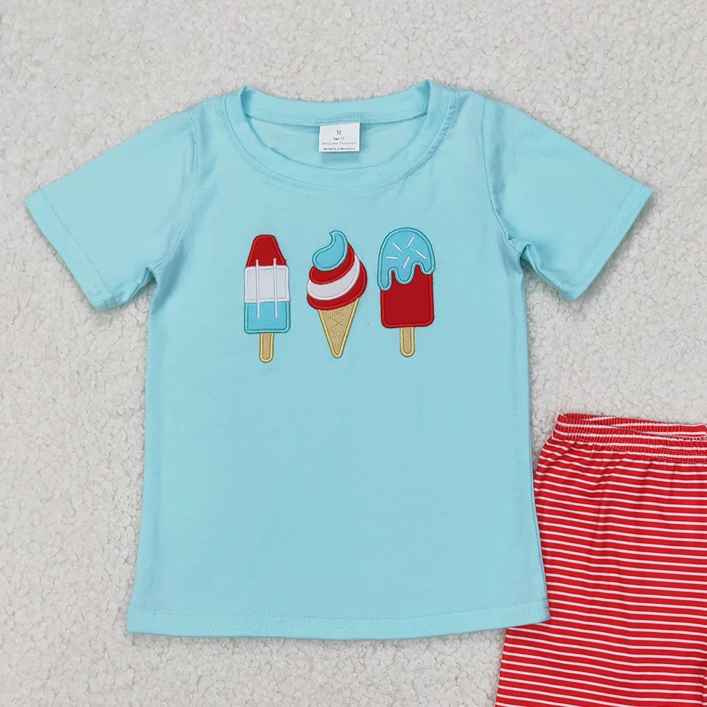 BSSO1269 Ensemble chemise popstick pour bébé garçon du 4 juillet