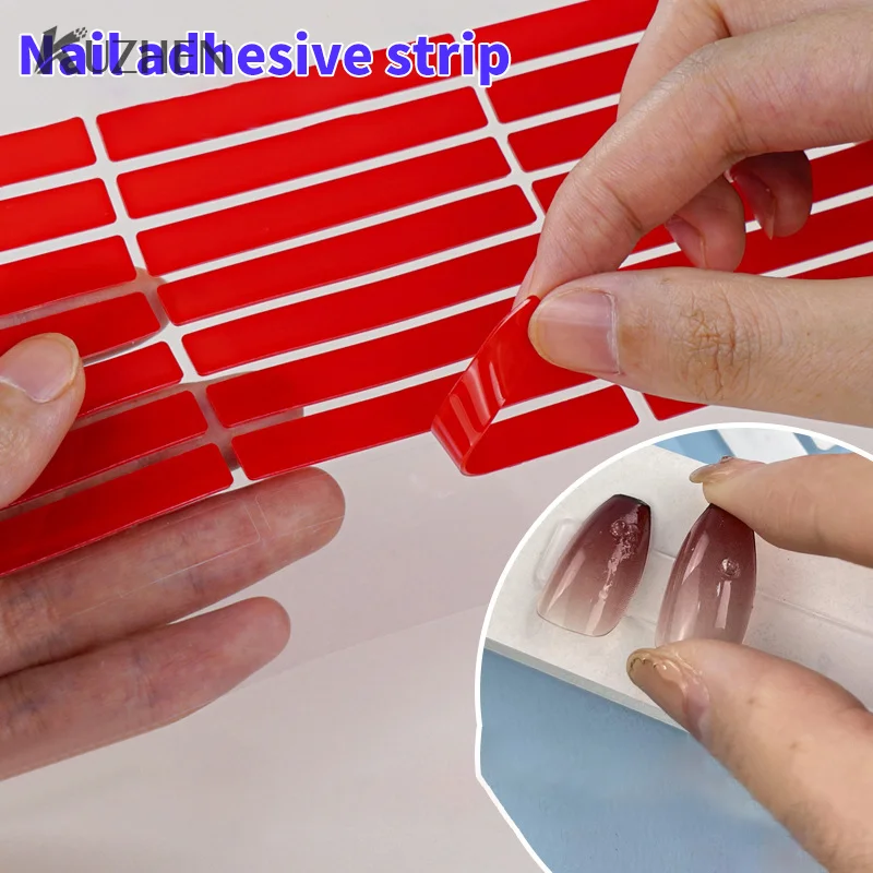 

2Pcs Clear Nail Adhesive Tape False Nails Display Stand Glue Stickers Double-sided Pasted Manicure Practice Showing Tools