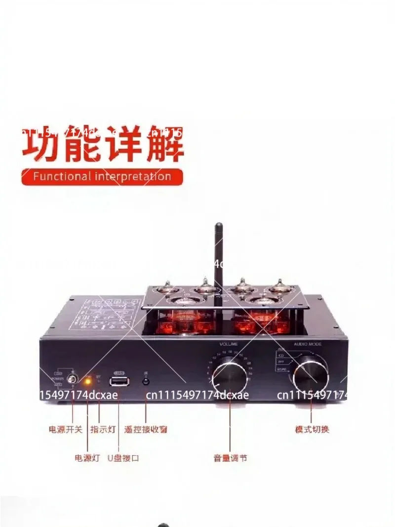 6922 Tube Class A Preamplifier HiFi Bluetooth Valve Preamp with USB Lossless Phono Stage