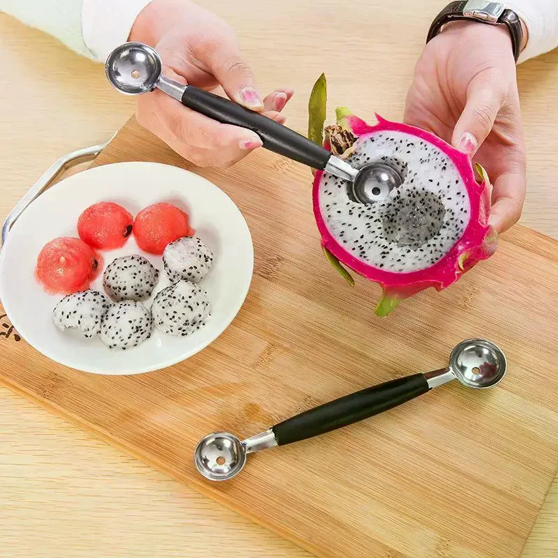 Steel Double Ended Headed Fruit Icecream Ball Spoon Diameter Melon Baller Fruit Vegetable Tools Stainless