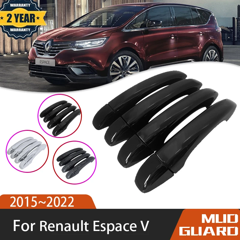 

Car Black Anti-dirty Door Handle Exterior For Renault Espace V 2015~2022 Auto Luxurio Door-Handle-Cover Sticker Car Accessories