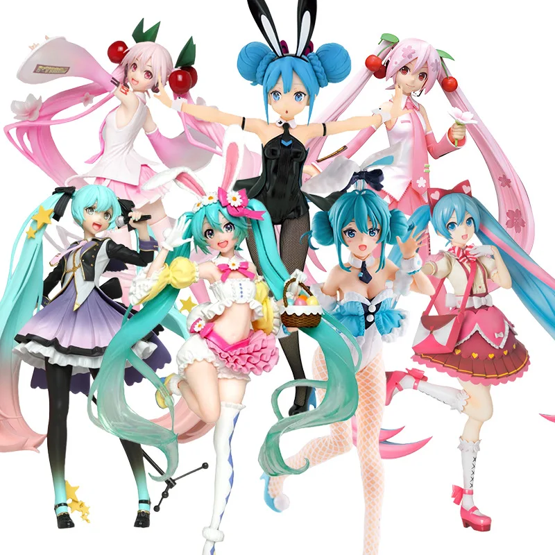 

In Stock Original Hatsune Miku Action Figure Anime Kawaii Secondary Desktop Ornaments Doll Model Collectible Toys Girls Gifts