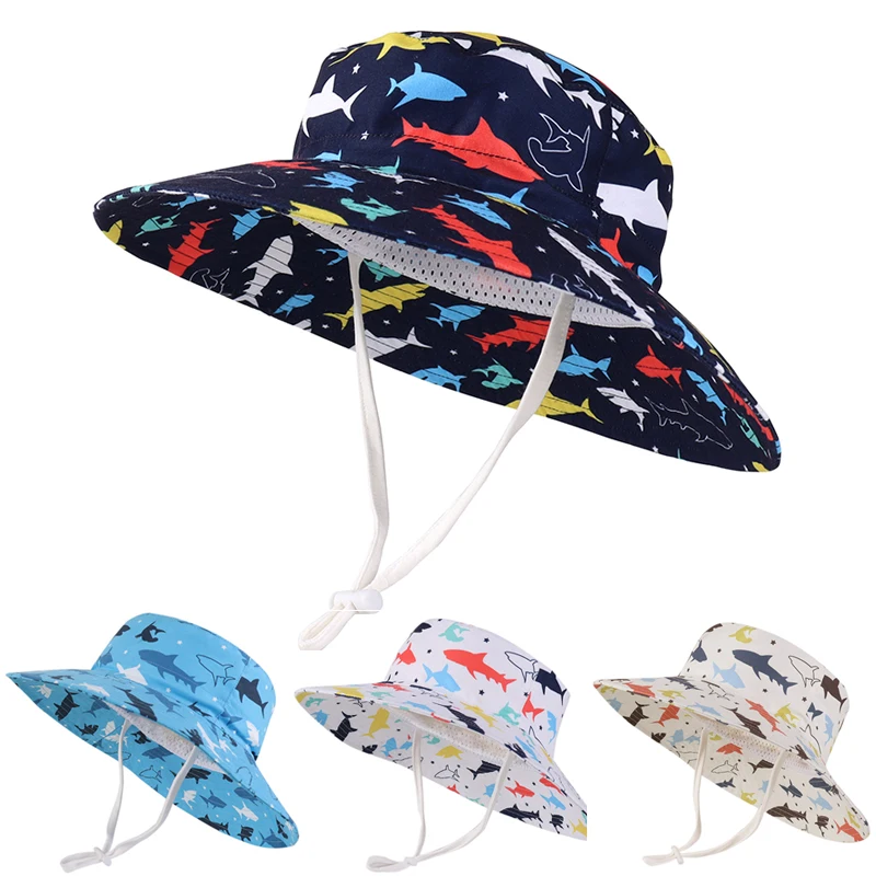 

Sun Hat Boy Children Summer Protection Big Brim Cap Beach Accessory For Holiday Outdoor Spring