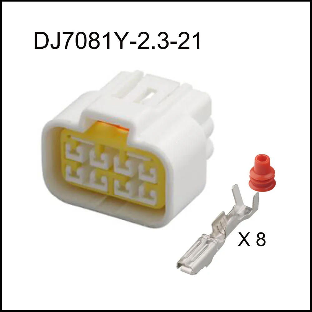 100Set DJ7081Y-2.3-11/21 automotive Waterproof male female wire connector terminal plug 8 pin socket