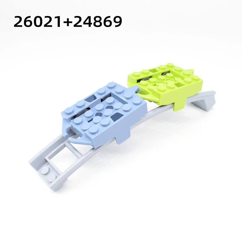 Rollercoaster Chassis With Roller Coaster Wheels Building Block MOC Brick Parts Toys For Rai Compatible 26021+24869 5sets /Lot