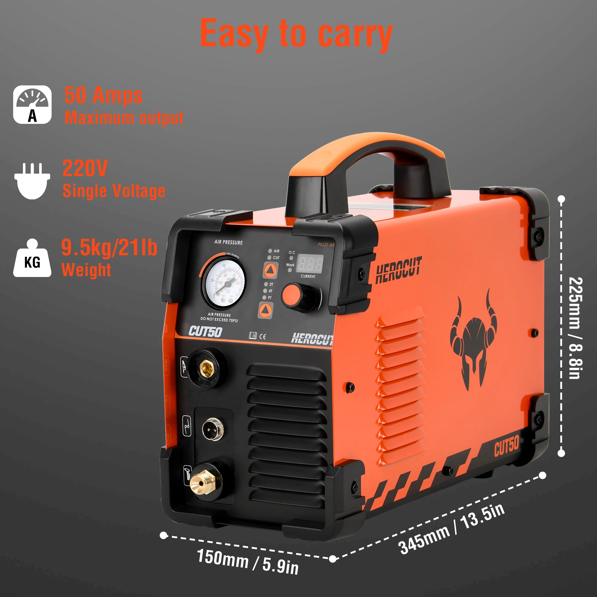 Herocut Cut50D Cut50i 110/220V Dual Voltage IGBT Inverter Plasma Cutting Machine Cutting Thickness 14mm Plasma Cutting