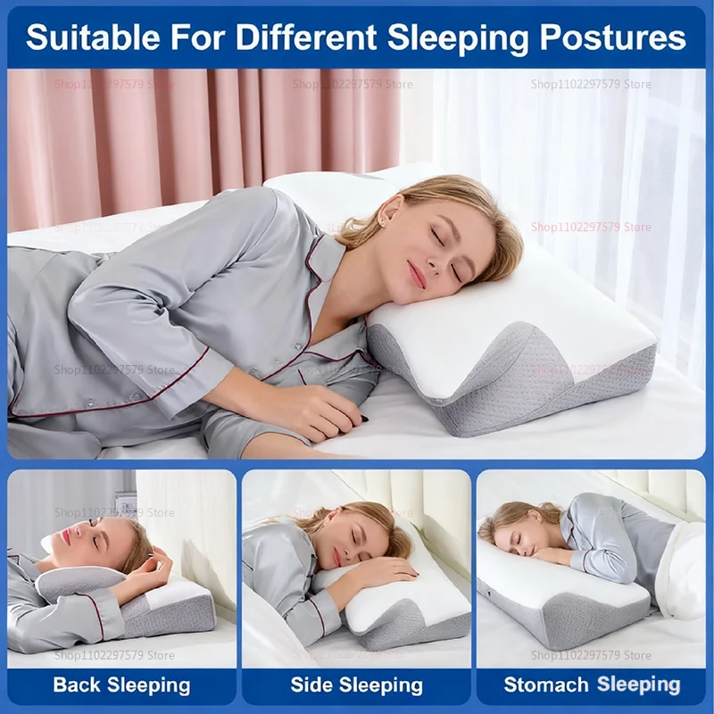Новая подушка для поддержки шеи, облегчение боли в шее, хлопковая эргономичная подушка с эффектом памяти для расслабления сна и улучшения осанки