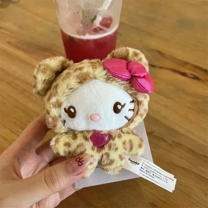Leopardenmuster Bären-Serie Hello Kitty Schlüsselanhänger Anhänger Cartoon Kitty Katze Plüschpuppe Anhänger Schlüsselanhänger Taschendekoration Geschenk – Detail 5