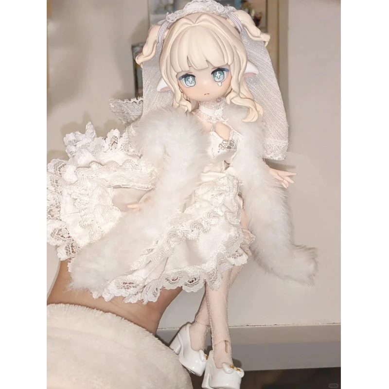 Come4free Fairy Tale Series White Swan Outfit Büste/Flache Büste Version Passend für Ob11 Puppe 1/12 Bjd Puppenkleid Kleidung auf Lager