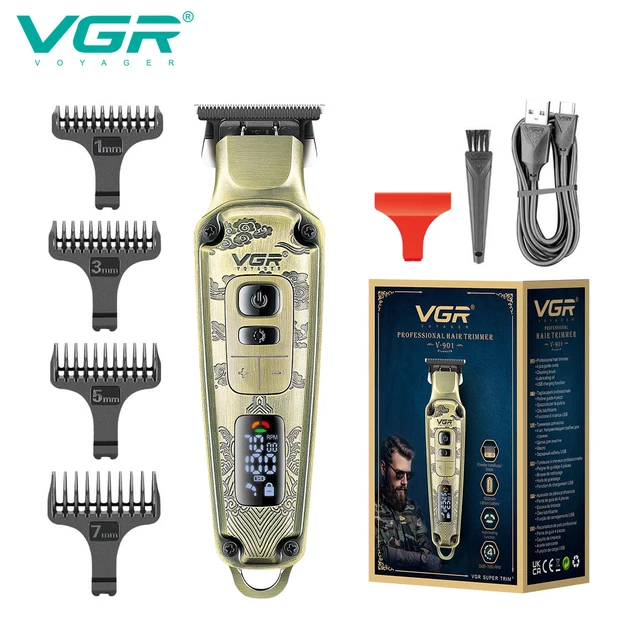 VGR Maquina Para Cortar Cabello Vintage Recortador De Cabello Profesional Horquilla Electrico Cortadora De Pelo Pantalla LED 0mm Cortadora De Pelo Para Hombres V 901 AliExpress