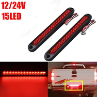 2Pcs-15 LED Universal LED Tail Light Bar Strip Lights for Pickup Trucks, Trailers, Lorries，Stop Brake Lights Bar Strip - 12V-24V