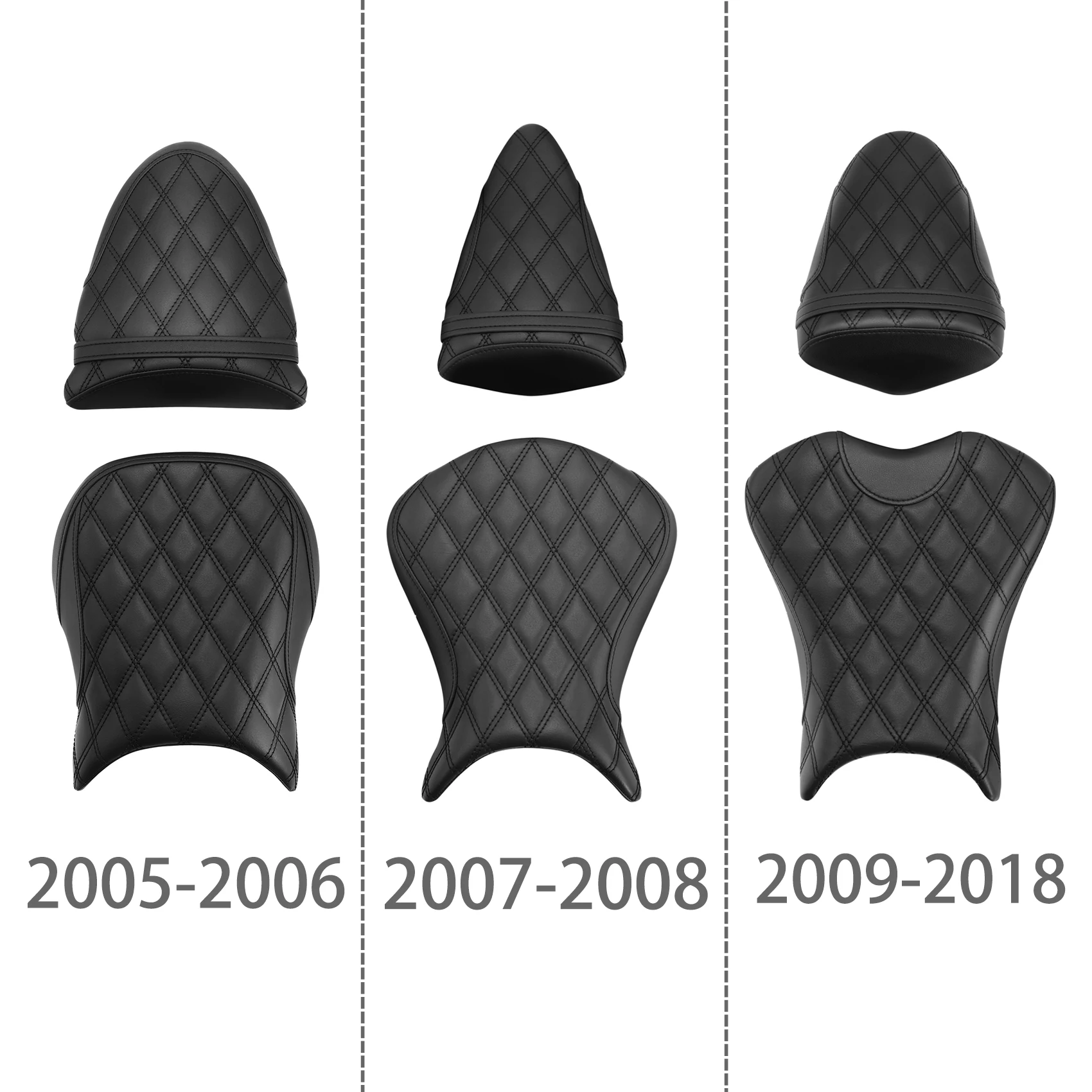 Rider Driver & Passenger Seats Fit For Kawasaki Ninja ZX6R 2005-2006 2007-2008 2009-2018