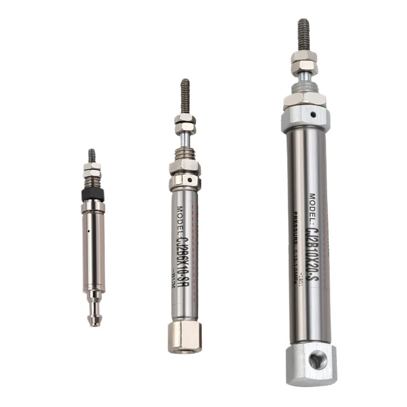 Needle Cylinder Stainless Steel Mini Air Cylinder Single Acting Spring Return CJ1B CJ2B