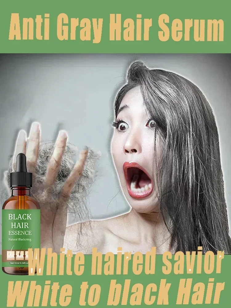 Natural  and Healthy White To Black hair  Anti-grey hair essence Serum