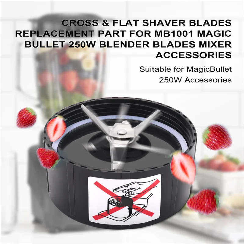 A67P-Cross & Flat Shaver Blades Replacement Part For MB1001 Magic Bullet 250W Blender Blades Mixer Accessories