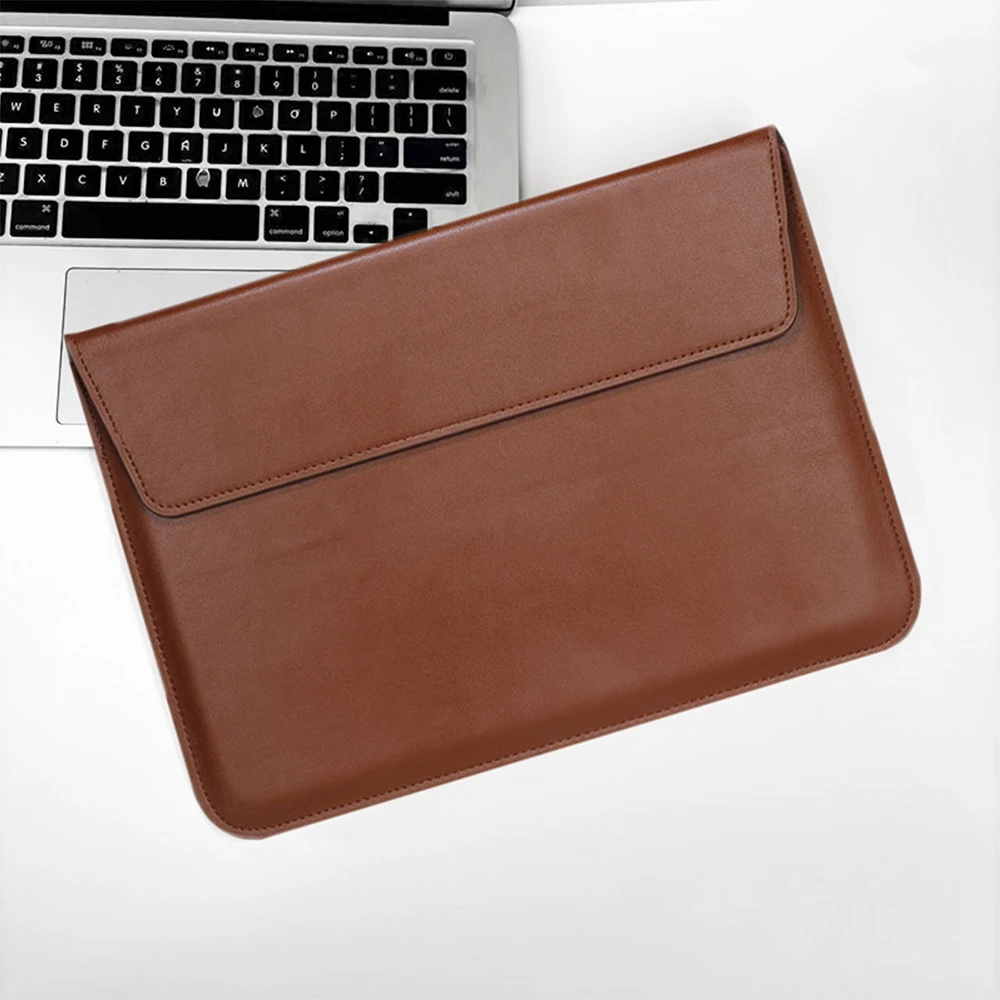 Personalisierte Laptop-Tasche aus PU-Leder für Damen und Herren, 13/15 Zoll, Englischer Computerständer, Computertasche – Detail 11