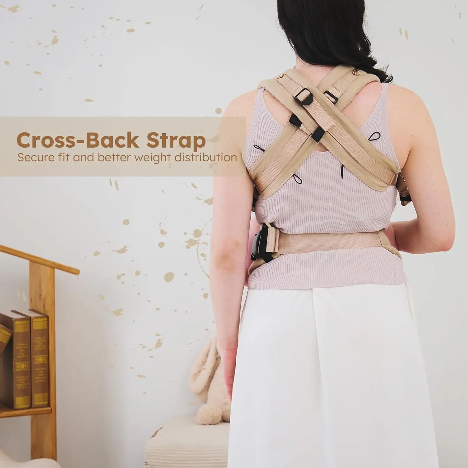 حاملة الأطفال من ألياف ممتازة 100% كتان لحديثي الولادة إلى الأطفال الصغار، مريحة وقابلة للتعديل مع دعم قطني 7-44 رطل #6