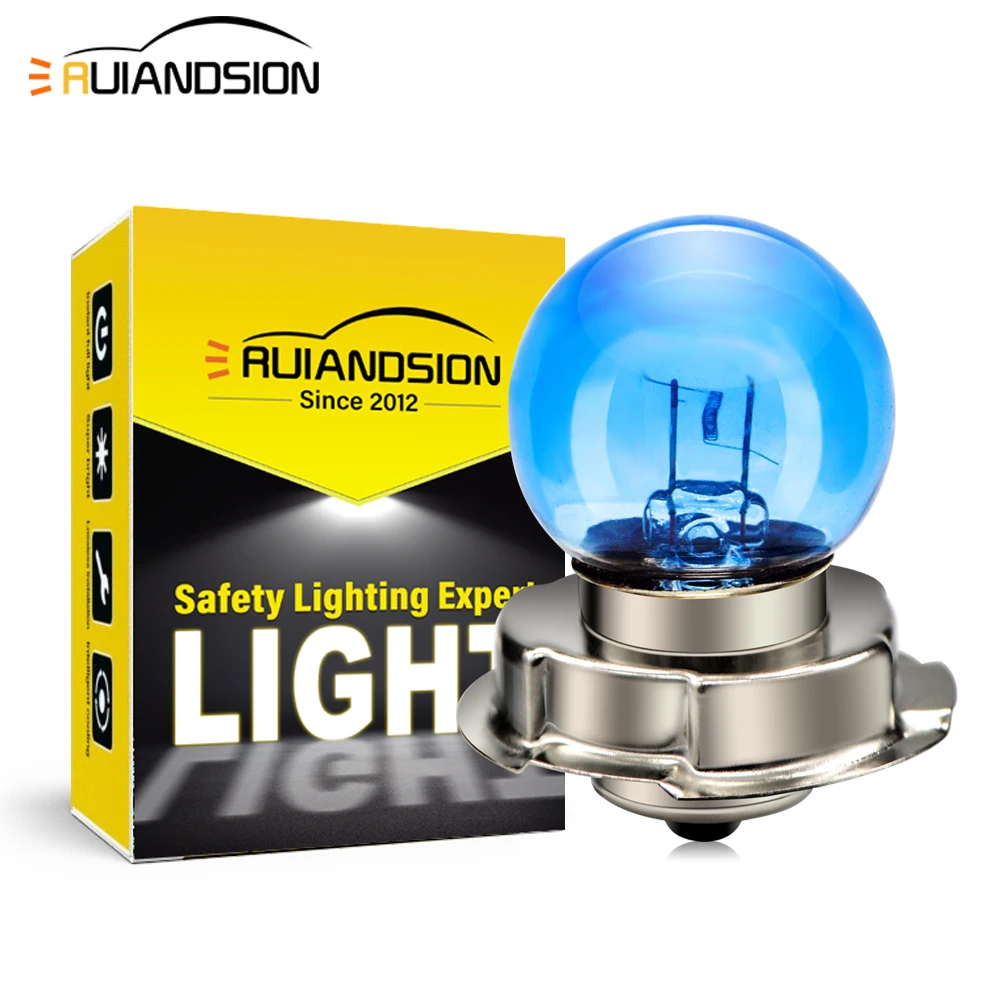 RUIANDSION 1Pcs P26S Halogen Headlight Bulb 12V 15/25W 6000K White Light for Motorcycle Scooter Moped ATV Replacement Lamp ﻿
