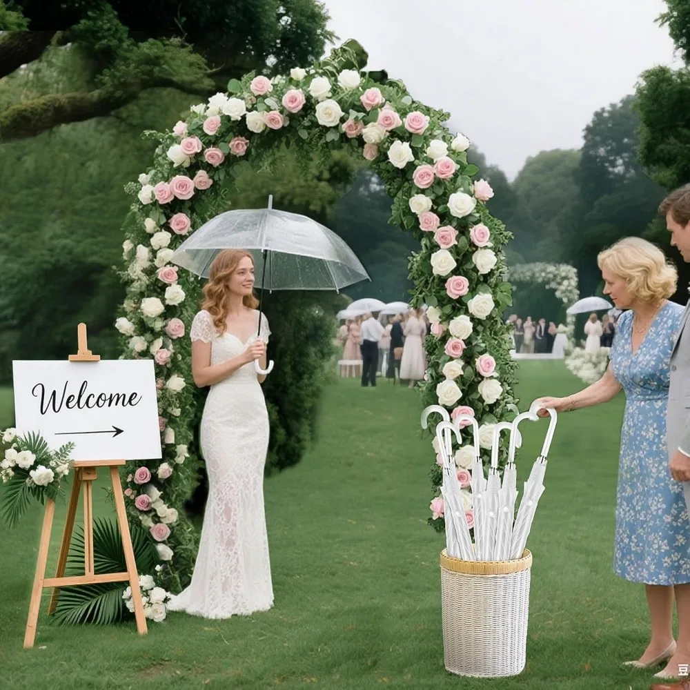 مظلات مطر شفافة عالية الوضوح - متينة وسهلة الاستخدام، مظلات زفاف كبيرة وواضحة للمناسبات الخارجية