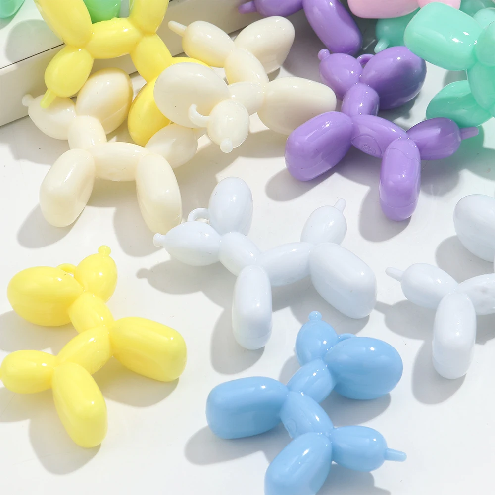 5 Stück AB Bunte Acryl-Anhänger 45x46mm in Form eines süßen Hundes für DIY-Schmuckherstellung, Schlüsselanhänger, Halsketten-Zubehör – Detail 10