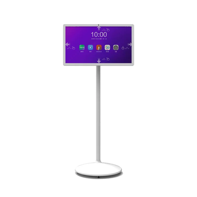 25/32 Inch Smart TV Rotation Touch Screen, Portable Android Display Tablet PC, Portable Stand Wheels Television