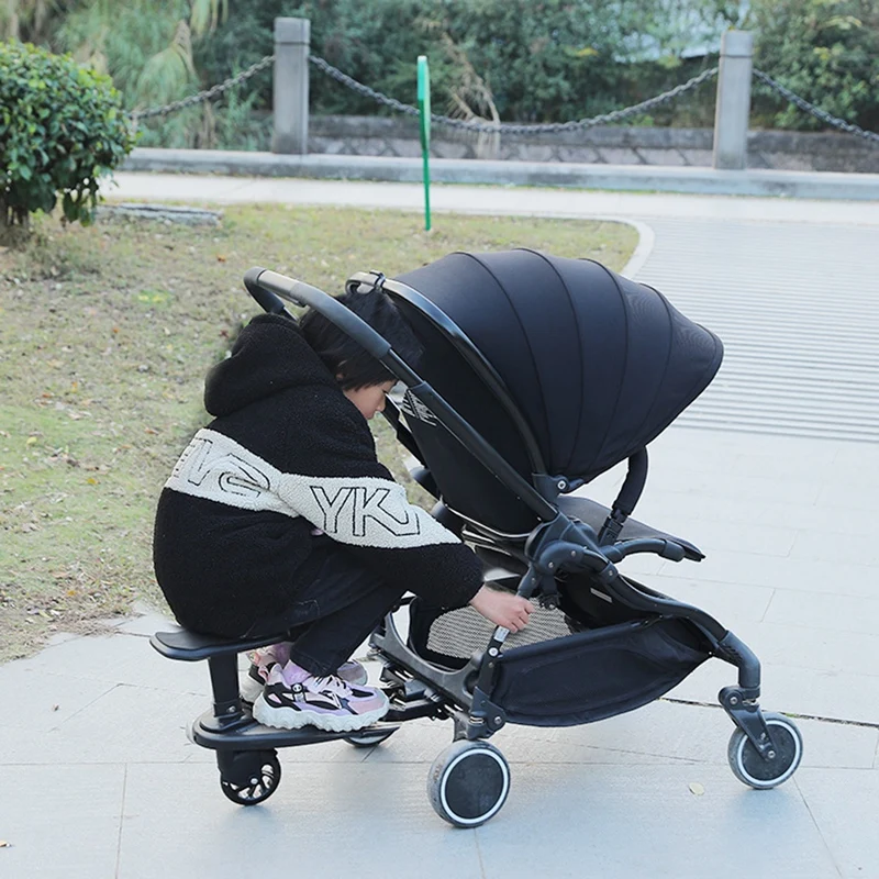 Cochecito de bebé con ruedas, tablero de ruedas para niños, soporte de paso, placa de paseo, Asiento desmontable