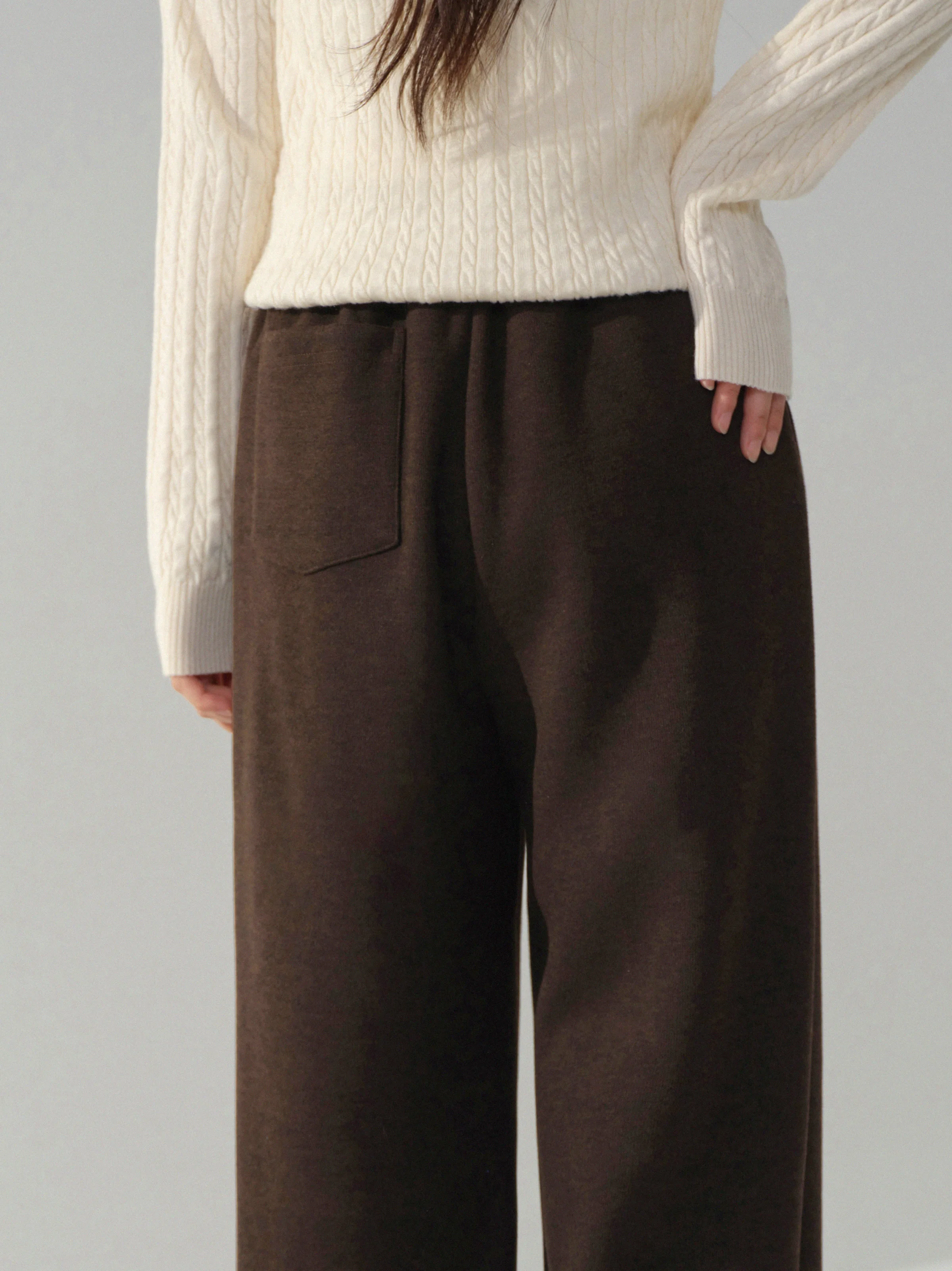 سراويل صالة فضفاضة عالية الخصر للنساء بخصر مطاطي وواسعة الساق سراويل رياضية كاجوال بطول الأرض للسيدات لخريف وشتاء