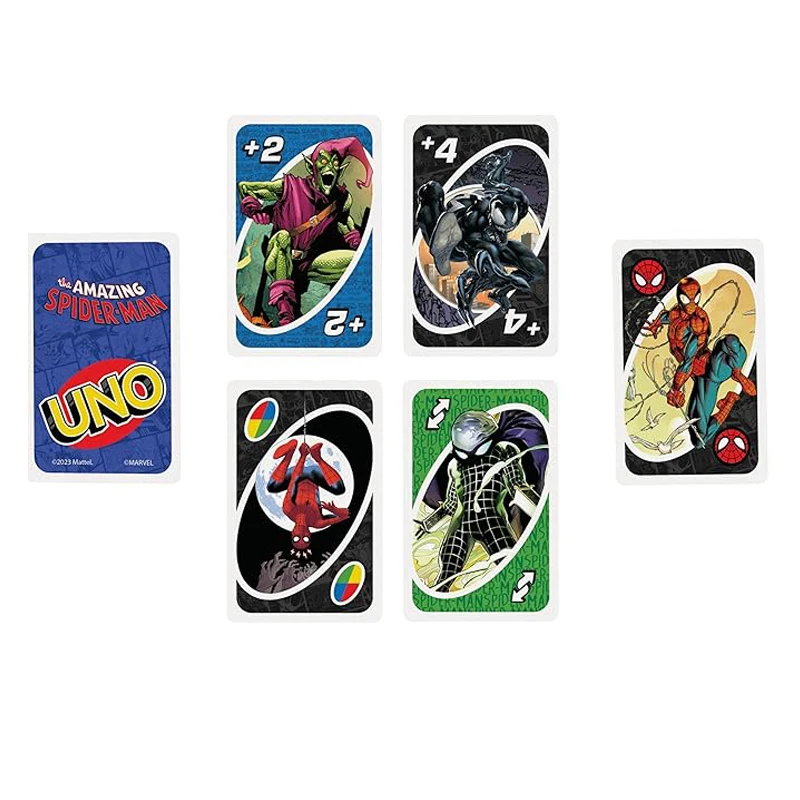 UNO Amazing Spider Man No mercy Game Card Games Family Funny Entertainment Board Game Poker Kids Toys Playing Cards