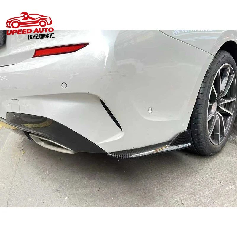 Suitable for BMW 3 Series G20 G28 325 330li Carbon Fiber wrap angle Bumper Splitter Corner Trim Cover Rear Chin Car body kit