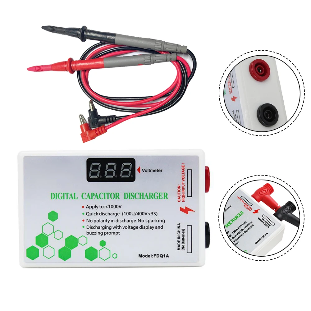 مفرغ مكثف الجهد العالي 10-1000 فولت أداة تفريغ سريعة وآمنة لحماية واختبار جهد الكهربائي #3