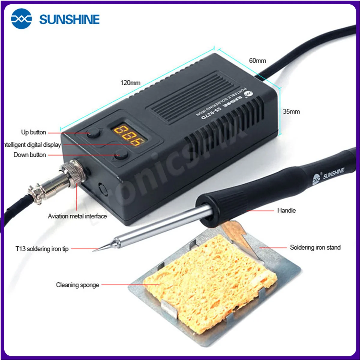 Sunshine SS-927D Soldering Station for Mobile Phone Motherboard Welding Protable Intelligent Constant Temperature Repair Tools