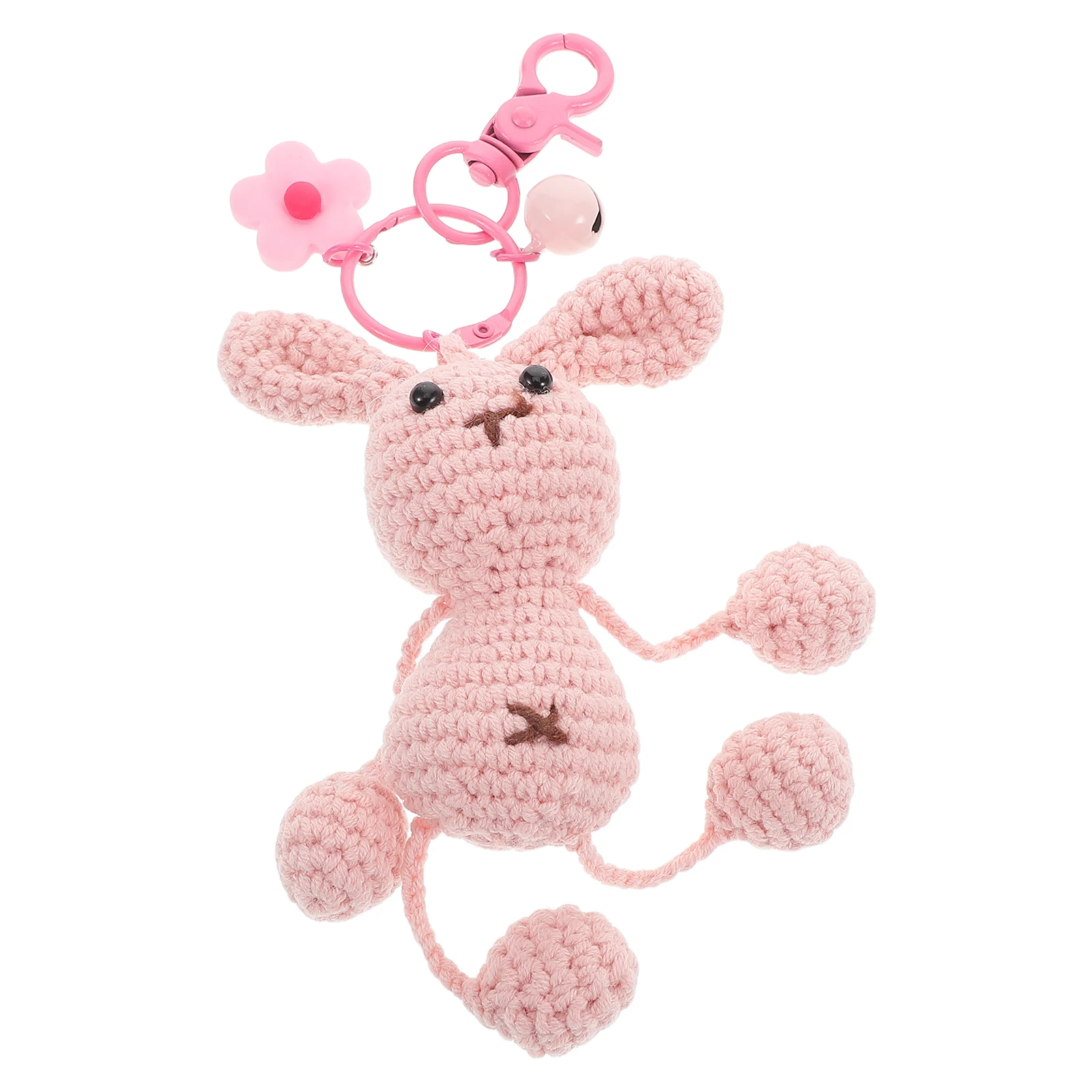 

Pink Yarn Car Decor Keychains Crochet Pig Animal Hanging Kids Party Favors Stuffed Chain Interior