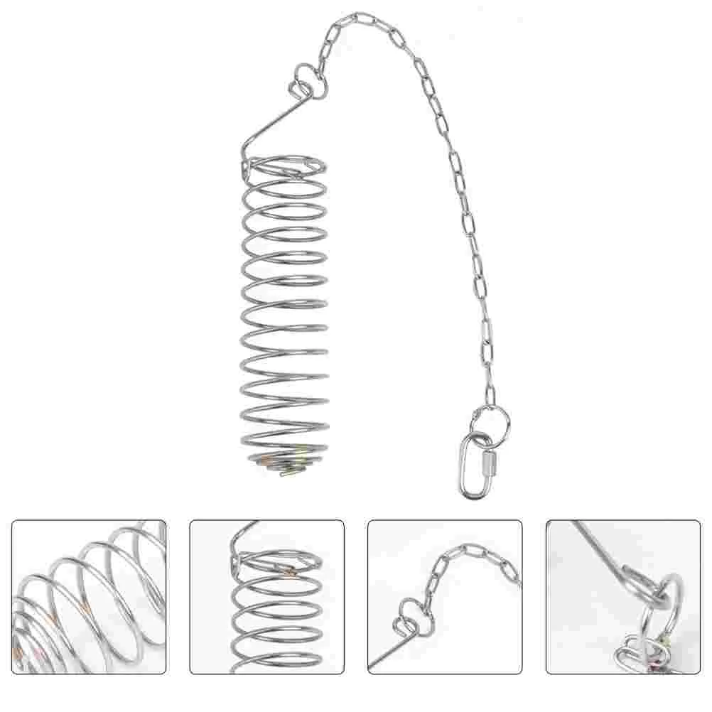 

Fruit Vegetable Stick Holder Hanging Feeder Bird Feeders Underslung for Fruits Silver Trough
