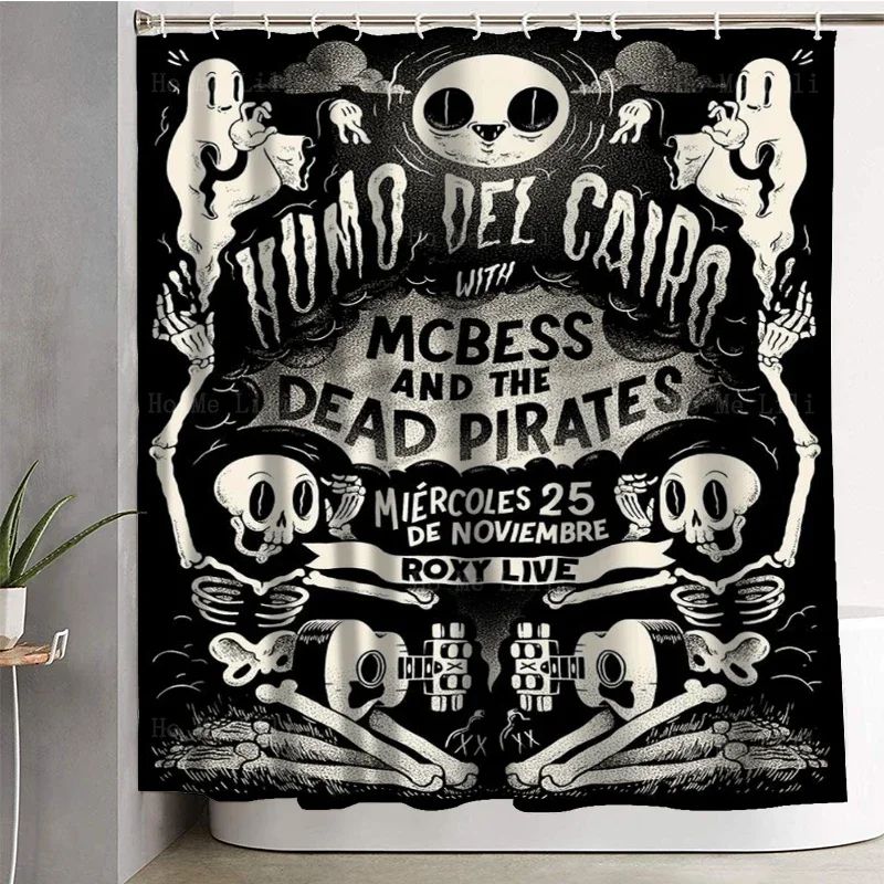 Voodoo Tiki Art Skull Undead Pirate Vintage Rock Concert Halloween Themed Shower Curtain By Ho Me Lili For Bathroom Decor