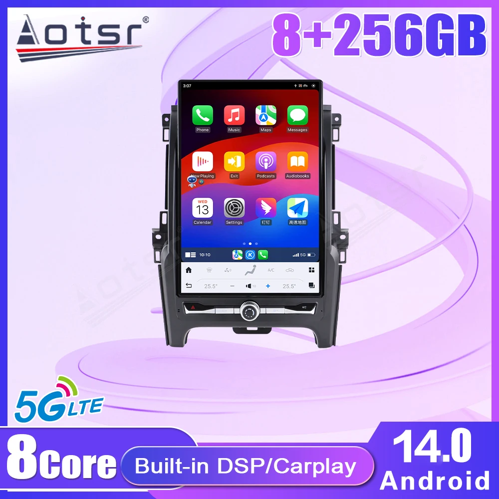 14.5 Inch Car Radio With Carplay GPS Navigation For Ford Everest 2016-2020 Left/Right Hand Drive High-Res Upgrade Accessory