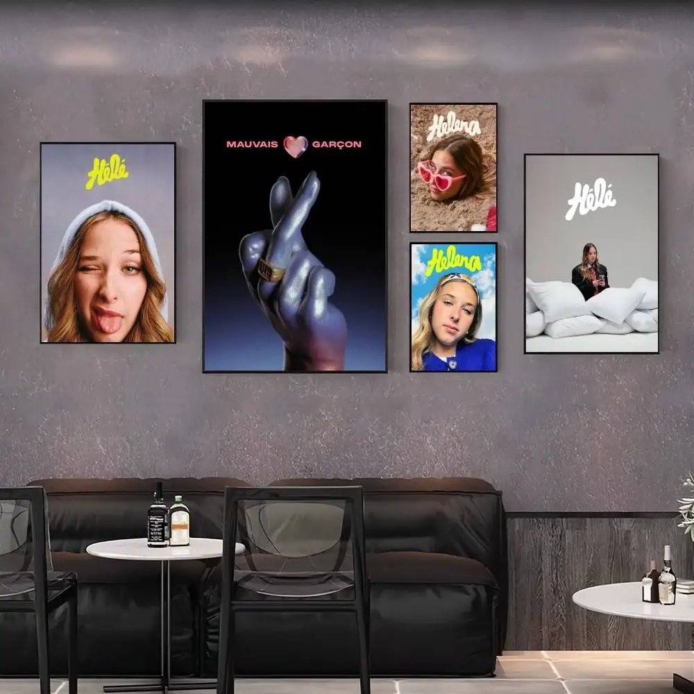 Póster de cantante Helena Mauvais Garcon, pegatinas de pintura para decoración de pared estética para dormitorio y sala de estar de alta calidad