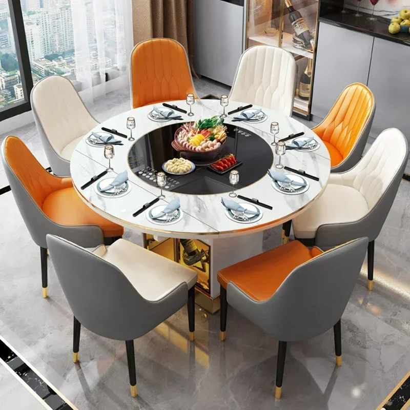 Dinner Table Round Dining Tables Set Kitchen Glass Modern Dinning Luxury Multifunctional Smart Esstische Home Furniture WSW40XP