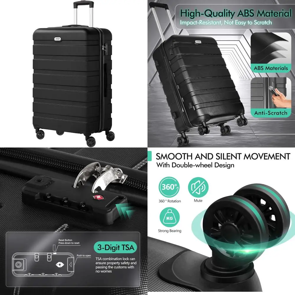 

Легкий большой 28-дюймовый чемодан из твердой поверхности из АБС-пластика с 4 универсальными колесами, замком TSA и зарегистрированным чемоданом для путешествий